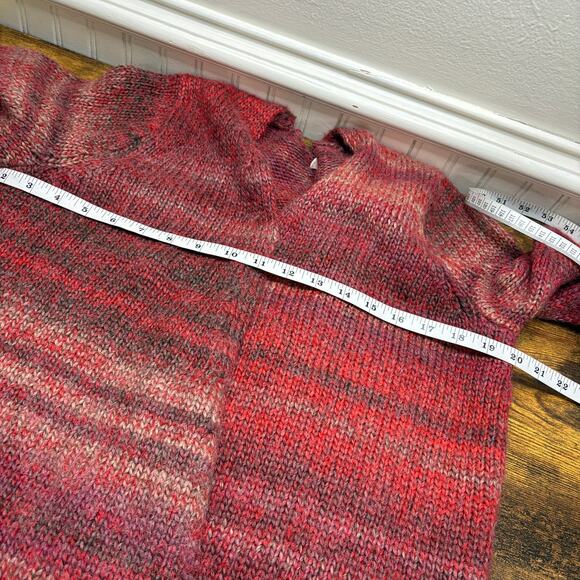 Kenar Woman Size 1X Cardigan Sweater Red Pink Wool Alpaca Blend Long Open Front - Picture 7 of 15